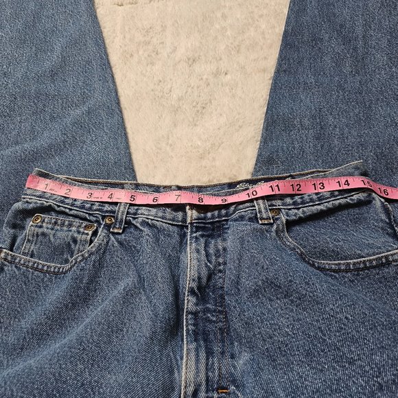 Vintage Eddie Bauer Loose-Fit Blue Denim Jeans 14P - Picture 3 of 10